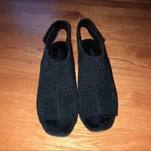 Black Open Toe Booties